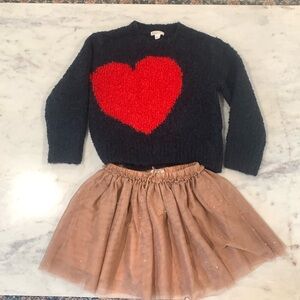 Girls J.crew sweater & H&M glitter skirt. Size 6 great for winter